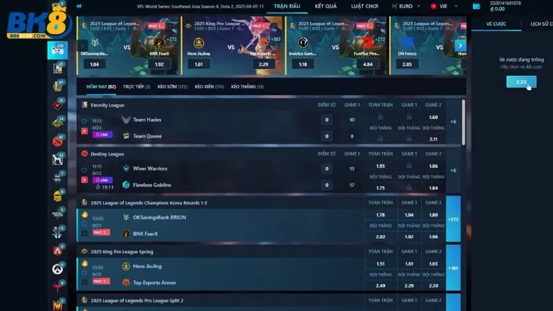 Điểm danh tựa game Esports hot nhất BK8