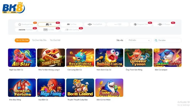 Những tựa game bắn cá BK8 cực hot