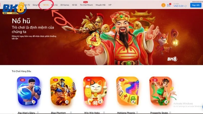 Tổng quan về Nổ Hũ BK8